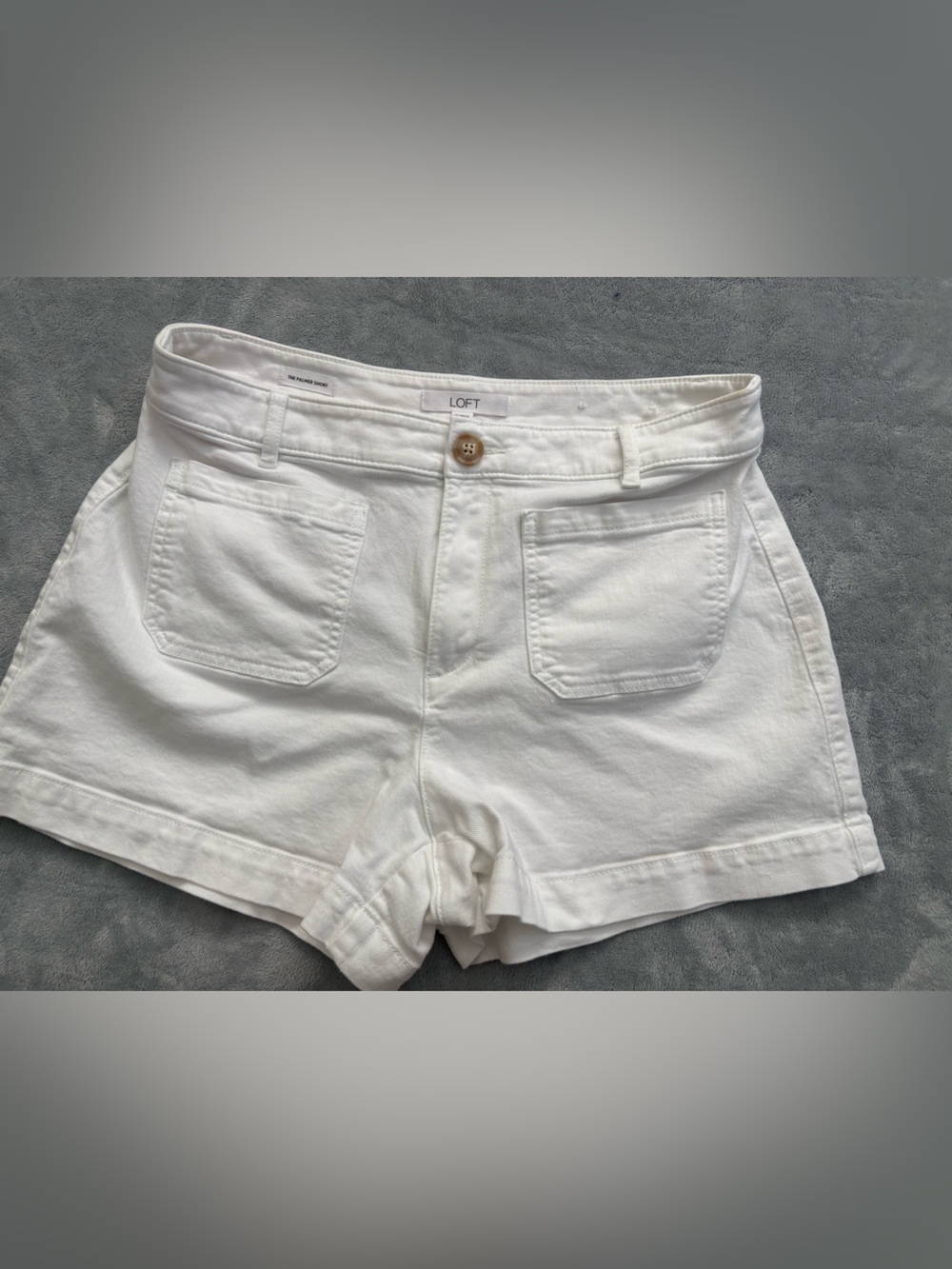 LOFT White Women's Denim Shorts with Front Pockets